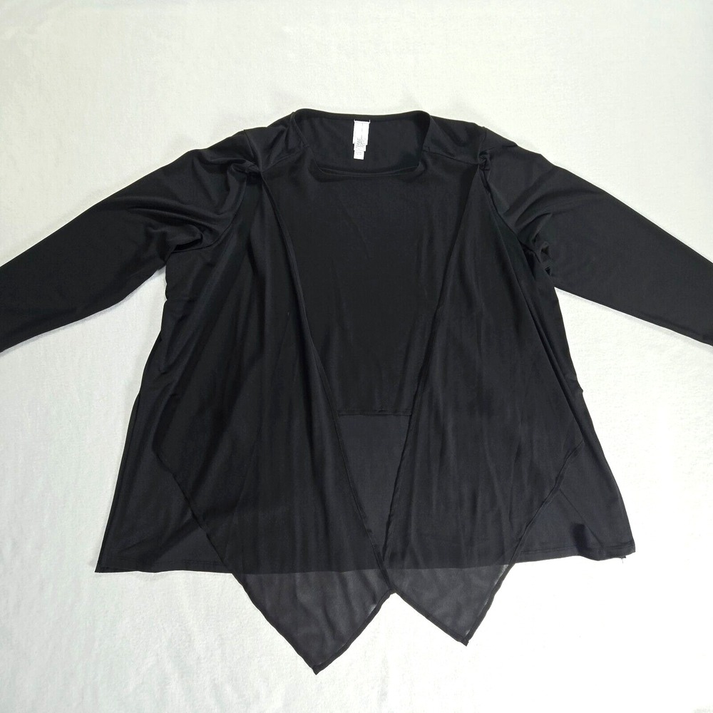 Wynne Layers Top Womens Size 2XL Long Sleeve Blouse Black Lagenlook Pullover
